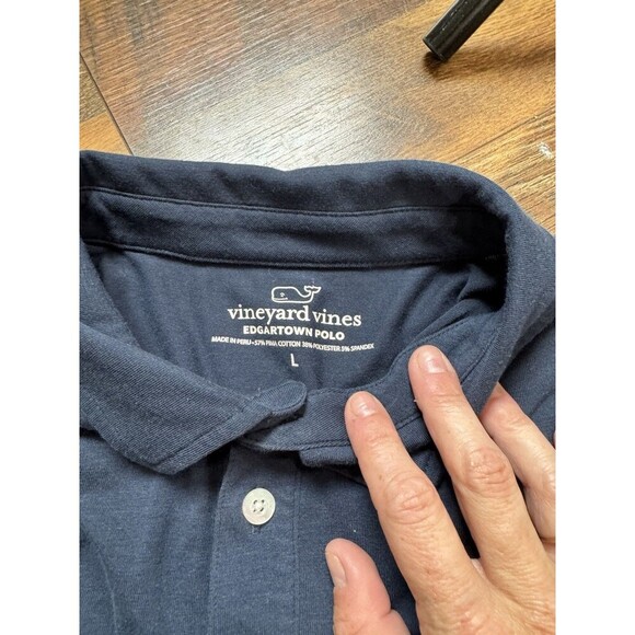 Vineyard Vines Edgartown Polo Navy Long Sleeve L Large Jersey New - Picture 4 of 5
